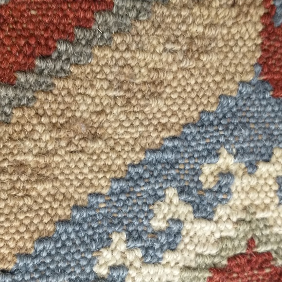 Four Carpet Woven Vintage Pillow Cases Coordinating Set Natural Fiber Zip Casing - Picture 15 of 16